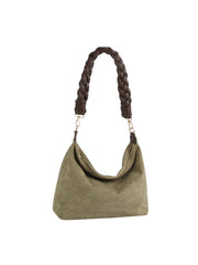 Braided Suede Slouch Hobo