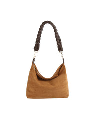 Braided Suede Slouch Hobo