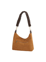 Braided Suede Slouch Hobo