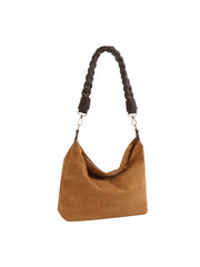 Braided Suede Slouch Hobo