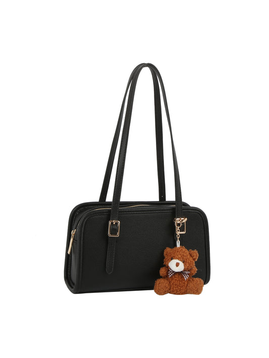 Mini Box Shoulder Bag with Bear Charm