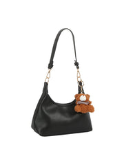 Soft Curve Mini Shoulder Bag with Teddy Charm