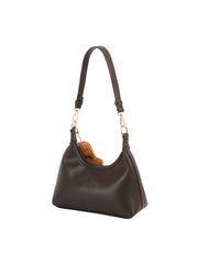 Soft Curve Mini Shoulder Bag with Teddy Charm
