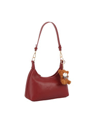 Soft Curve Mini Shoulder Bag with Teddy Charm