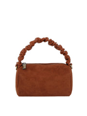 Ruched Handle Suede Mini Shoulder Bag