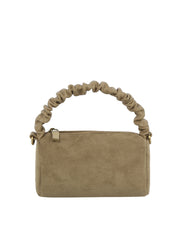 Ruched Handle Suede Mini Shoulder Bag