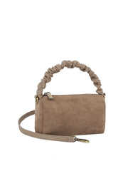Ruched Handle Suede Mini Shoulder Bag