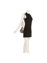 Ruched Handle Suede Mini Shoulder Bag
