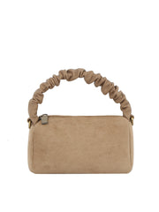 Ruched Handle Suede Mini Shoulder Bag