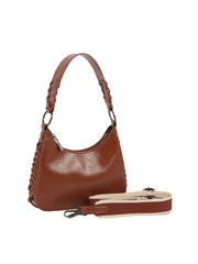 Braided Handle Mini Shoulder Bag with Detachable Strap