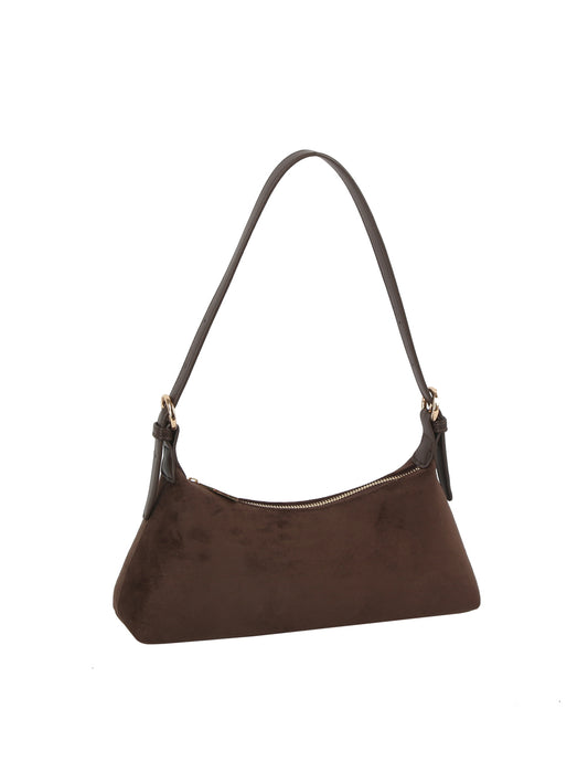 Slim Suede Shoulder Handbag