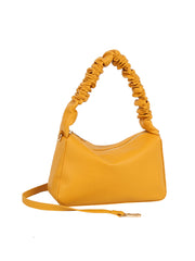 Ruched Handle Crescent Shoulder Bag