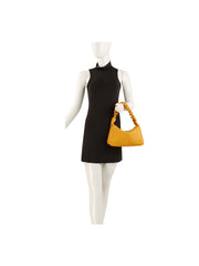 Ruched Handle Crescent Shoulder Bag