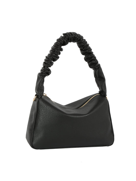 Ruched Handle Crescent Shoulder Bag