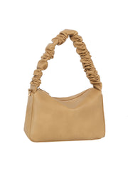 Ruched Handle Crescent Shoulder Bag