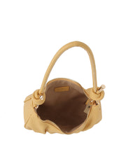 Knotted Coil Handle Mini Hobo Shoulder Bag