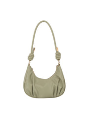 Knotted Coil Handle Mini Hobo Shoulder Bag