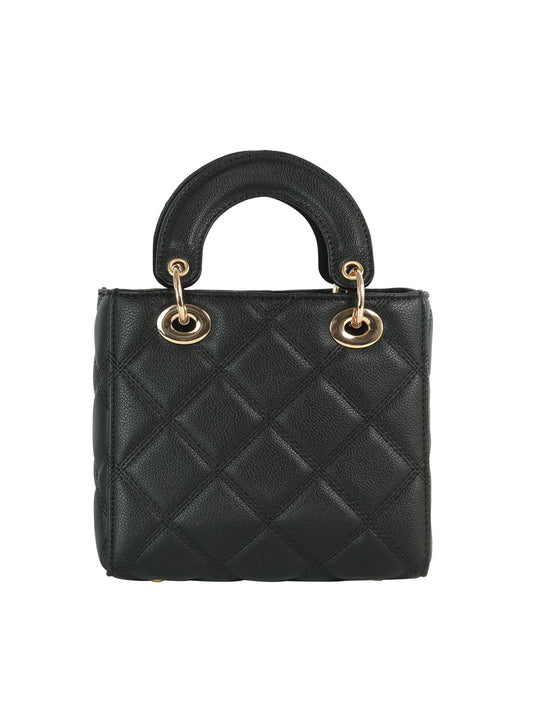 Diamond Quilted Top Handle Bag