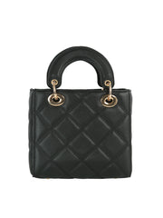 Diamond Quilted Top Handle Bag