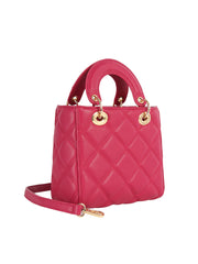 Diamond Quilted Top Handle Bag