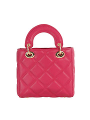 Diamond Quilted Top Handle Bag
