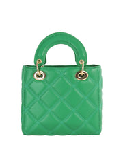 Diamond Quilted Top Handle Bag