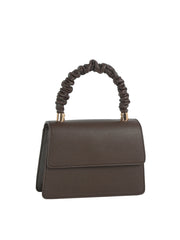 Ruched Handle Flap Top Handle Crossbody Bag
