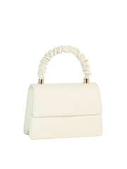 Ruched Handle Flap Top Handle Crossbody Bag