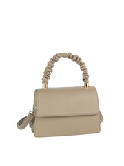 Ruched Handle Flap Top Handle Crossbody Bag