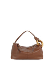 Oversized Chain Accent Slouchy Shoulder Bag