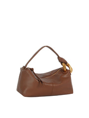 Oversized Chain Accent Slouchy Shoulder Bag