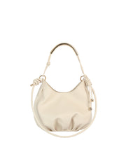 Minimalist Pebbled Hobo Shoulder Bag with Metal Handle