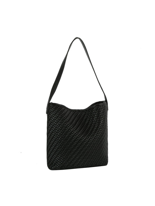Woven Luxe Slouch Shoulder Bag