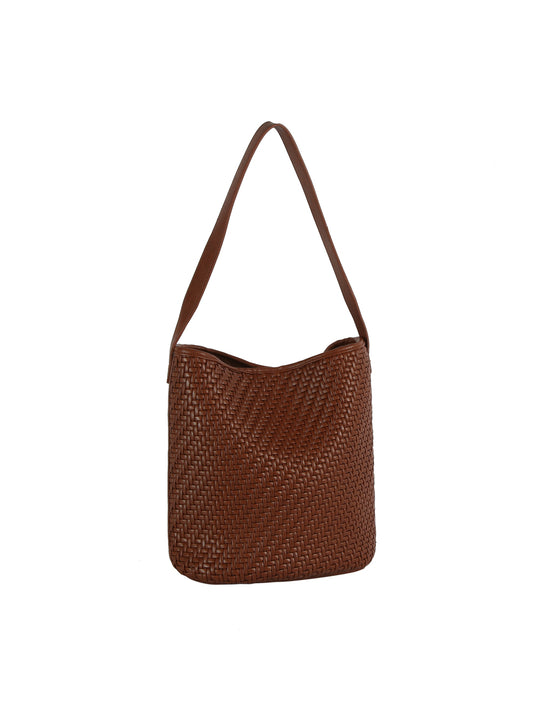 Woven Luxe Slouch Shoulder Bag