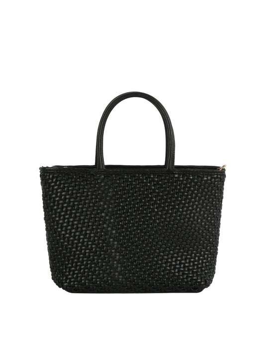 Woven Faux Leather Large Tote