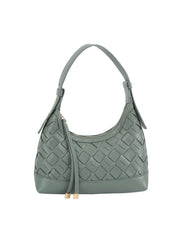 Woven Embossed Detail Shoulder Hobo