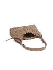 Woven Embossed Detail Shoulder Hobo
