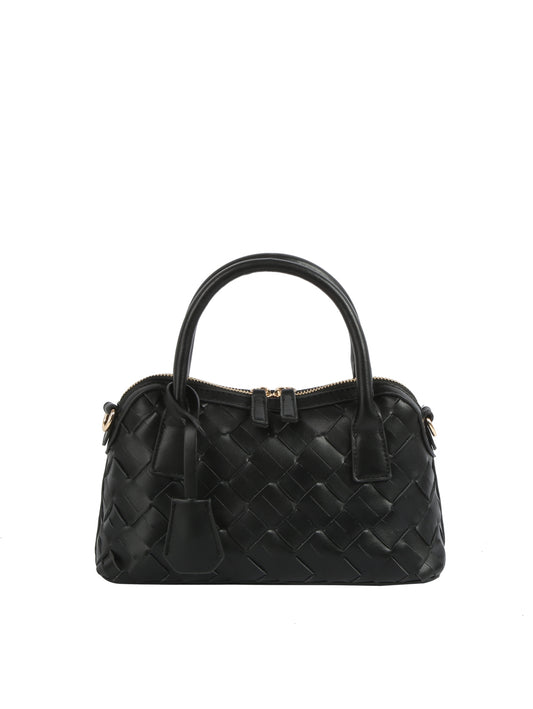 Woven Embossed Dome Handbag