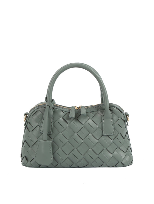 Woven Embossed Dome Handbag