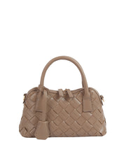 Woven Embossed Dome Handbag