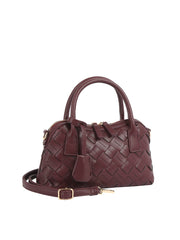 Woven Embossed Dome Handbag