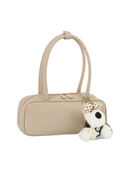 Dog Charm Double Handle Mini Shoulder Bag