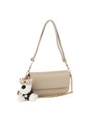 Plush Charm Chain Shoulder Bag