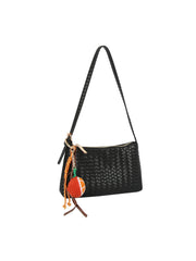 Woven Citrus Charm Shoulder Bag
