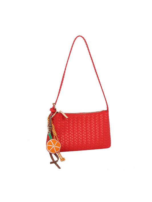Woven Citrus Charm Shoulder Bag