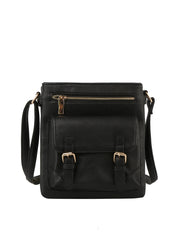 Front buckle detail vintage crosbody bag