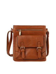 Front buckle detail vintage crosbody bag