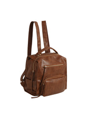 Faux Leather Convertible Backpack