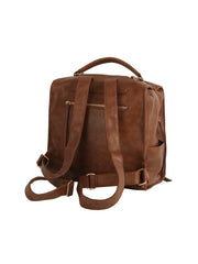 Faux Leather Convertible Backpack