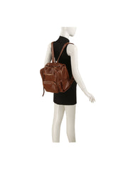 Faux Leather Convertible Backpack